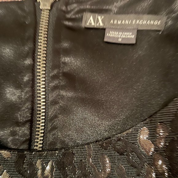 A/X Armani Exchange Black Metallic Mini Dress - Picture 7 of 8